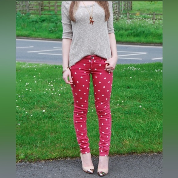 Paige Verdugo Ultra Skinny Polka Dot Jeans Sz 29 Like New - Picture 2 of 16